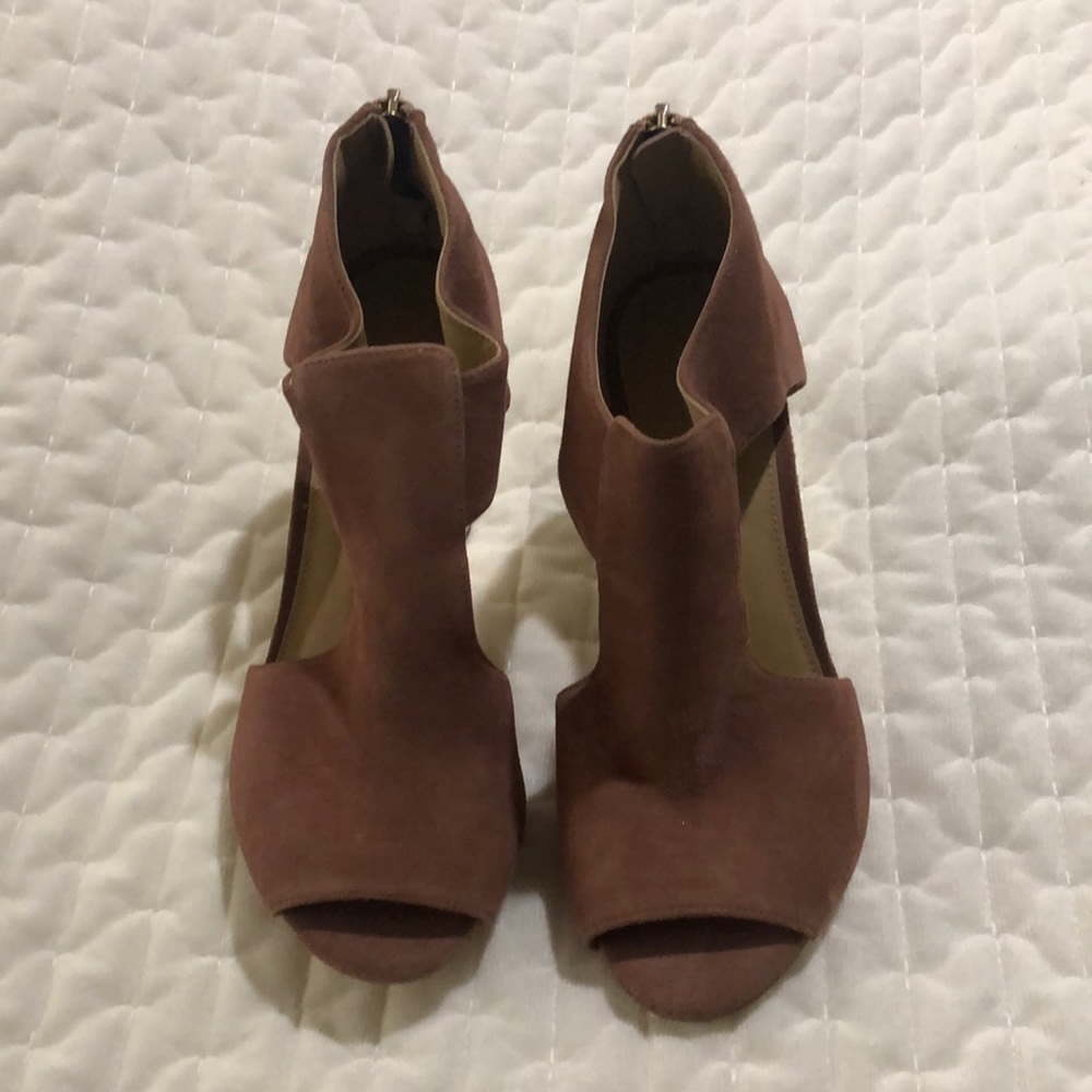 Michael Kors Paloma open toe suede bootie pump
